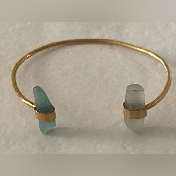 Double Terminal Seaglass Cuff - Picture 6 of 6